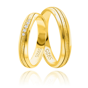 Olivie Snubný strieborný prsteň HARMONY GOLD 5924 Veľkosť prsteňov: 11 (EÚ: 65-67), Pohlavie: Dámske Ag 925; ≤2,5 g.
