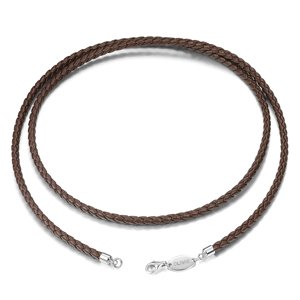 Olivie Kožená hnedá pletená šnúrka 50cm, tl.3 mm 6032 Ag 925; ≤4,1 g.