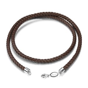 Olivie Kožená hnedá pletená šnúrka 50cm, tl.5 mm 6041 Ag 925; ≤9,7 g.