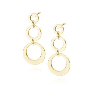 Olivie Dlhé strieborné náušnice KRUHY GOLD 7193 Ag 925; ≤2 g.