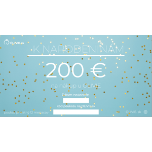 Olivie Elektronický darčekový poukaz K NARODENINÁM Hodnota: 200 €