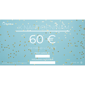Olivie Elektronický darčekový poukaz K NARODENINÁM Hodnota: 60 €