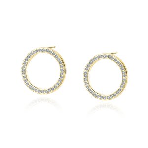 Olivie Strieborné náušnice VEĽKÝ KRUH GOLD so zirkónmi 7440 Ag 925; ≤1,8 g.