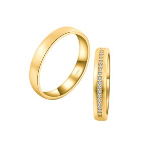 Olivie Snubný strieborný prsteň MATTE GOLD 7482 Veľkosť prsteňov: 6 (EÚ: 51 – 53), Pohlavie: Dámske Ag 925; ≤2,3 g.