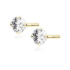 Olivie Strieborné náušnice 4mm GOLD 7551 Ag 925; ≤0,4 g.