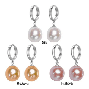 Olivie Perlové krúžkové náušnice BAROKO 7602 Farba: Fialová Ag 925; ≤4,2 g.