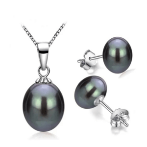 Olivie Strieborná sada PERLY BLACK BUTTON 7604 Ag 925; ≤42 g.