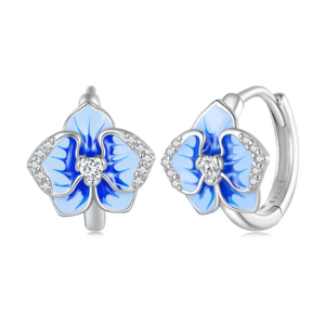 Olivie Strieborné náušnice MODRÁ ORCHIDEJ 7772 Ag 925; ≤2,8 g.