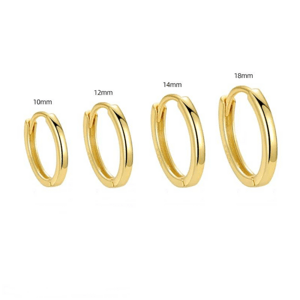 Olivie Strieborné 14mm KRÚŽKY GOLD 7795 Ag 925; ≤1,4 g.