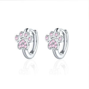 Olivie Strieborné náušnice LABKA PINK 8097 Ag 925; ≤2,4 g.