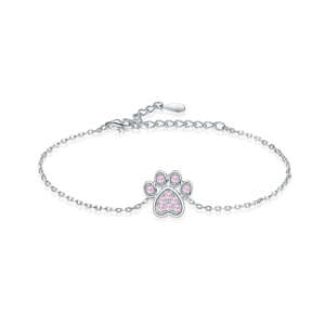 Olivie Strieborný náramok LABKA PINK 8105 Ag 925; ≤2,3 g.