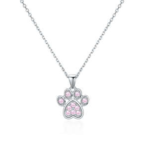 Olivie Strieborný náhrdelník LABKA PINK 8109 Ag 925; ≤2,7 g.