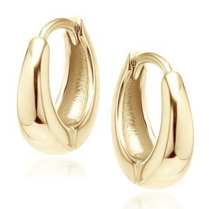 Olivie Strieborné 14mm náušnice GOLD 8556 Ag 925; ≤4,3 g.