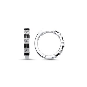 Olivie Strieborné náušnice 18mm BLACK 8571 Ag 925; ≤3,2 g.