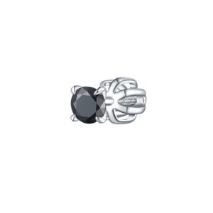 Olivie Strieborná 3mm náušnica PIPPI BLACK 1 ks 8757 Ag 925; ≤0,4 g.