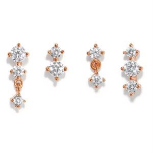 Olivie Strieborné náušnice 4 ks ROSE 8838 Ag 925; ≤2,0 g.