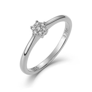 Olivie Zásnubný prsteň PRÍRODNÝ DIAMANT 0,06ct 9243 Veľkosť prsteňov: 6 (EÚ: 51 – 53) Ag 925; ≤1,4 g.